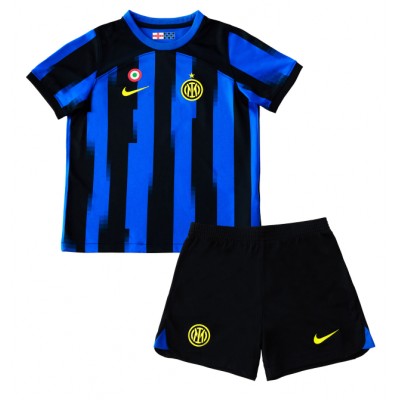 Inter Milan Domaci Dres za djecu 2023-24 Kratak Rukav (+ Kratke hlače)